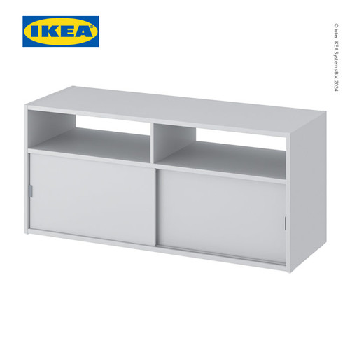 IKEA SPIKSMED Meja TV Dengan Penyimpanan Minimalis Abu-Abu 97x32 cm