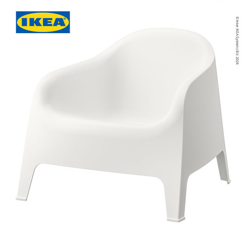 IKEA SKARPO Kursi Berlengan Luar Ruang Putih