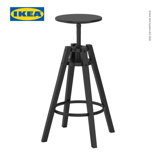 IKEA DALFRED Bangku / Stool Bar Bisa Ditinggikan Hitam 63-74 cm