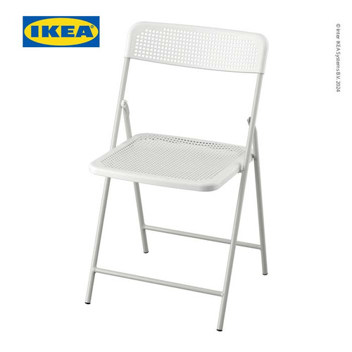 IKEA TORPARO Kursi Dalam/Luar Ruang Dapat Dilipat Putih/Abu-abu