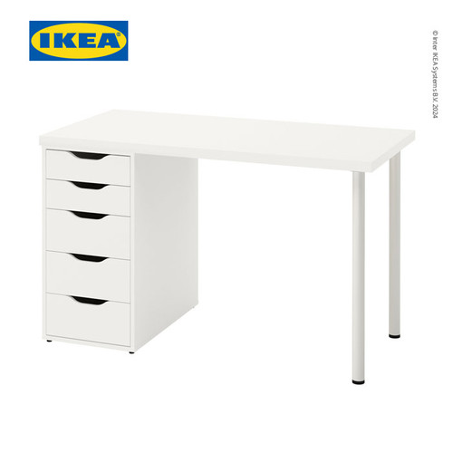 IKEA LAGKAPTEN/ALEX Meja Kerja/Belajar Minimalis Dengan Laci 120x60cm