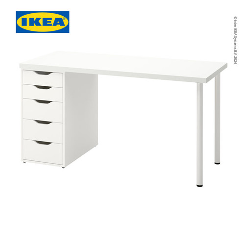 IKEA LAGKAPTEN/ALEX Meja Kerja/Belajar Minimalis Dengan Laci 140x60cm