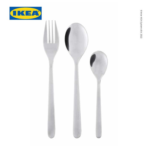 IKEA FORNUFT Set Peralatan Makan Bahan Baja Tahan Karat Isi 18pcs