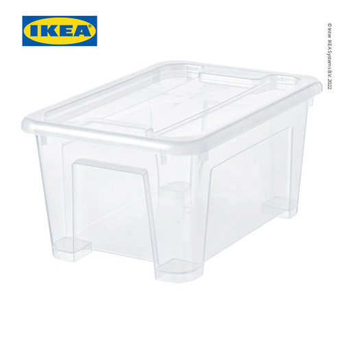 IKEA SAMLA Kotak Penyimpanan Transparan Dengan Tutup 28x20x14 cm/5 l