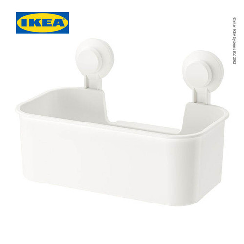 IKEA TISKEN Keranjang Sabun Tempel Putih