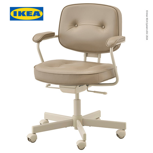 IKEA ALEFJALL Kursi Kantor / Belajar Ergonomis Dapat DIputar Krem