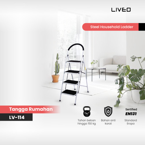 Tangga Rumahan Lipat Steel LIVEO LV-114 / Ladder 4 Step