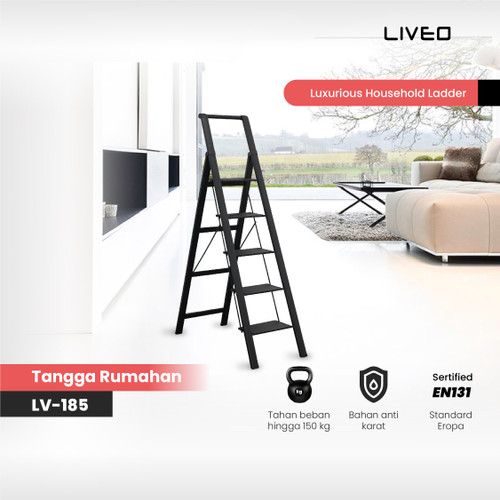 Tangga Rumahan Lipat Alumunium LIVEO LV-185 / Ladder 5 Step