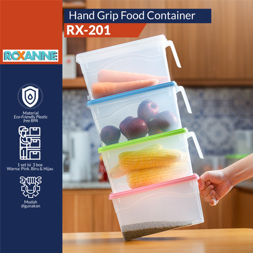 Roxanne Hand Grip Food Container Box untuk Makanan