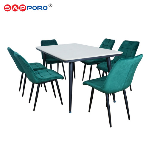 SAPPORO CASTELLO - Meja Makan Set Marmer | Dining Set Marmer