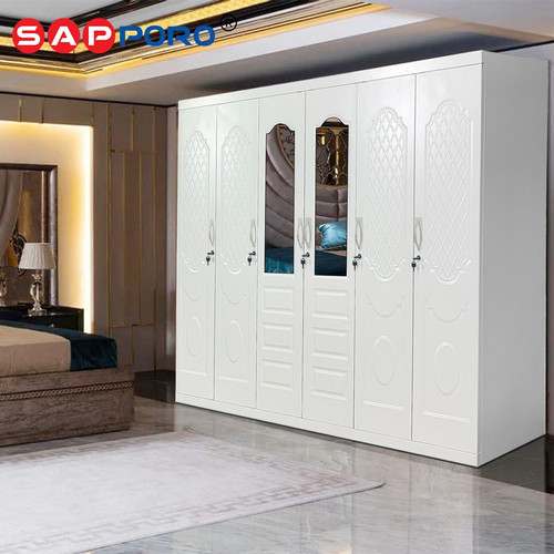 SAPPORO PARMA 6 - Lemari Pakaian Besi 6 Pintu | Steel Wardrobe 6 Doors