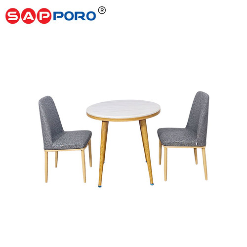 SAPPORO CARSOLI - Meja Makan Set Marmer Bulat | Dining Set Marmer