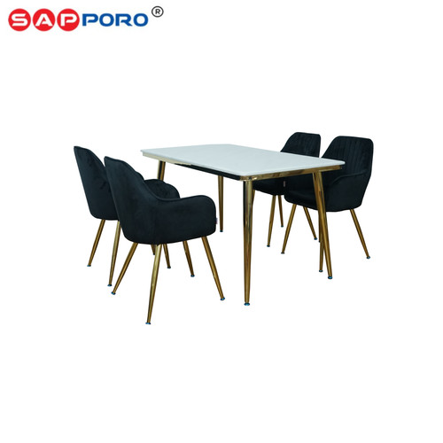 SAPPORO STELLA - Meja Makan Set Marmer | Dining Set Marmer