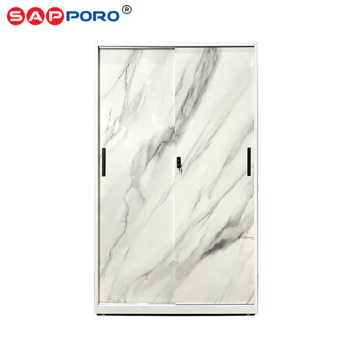 SAPPORO SCILLA - Lemari Pakaian Besi Sliding Door | Steel Wadrobe