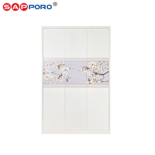 SAPPORO BOLOGNA - Lemari Pakaian Besi 3 Pintu | Steel Wardrobe 3 Doors