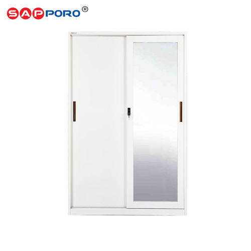 SAPPORO ROME - Lemari Pakaian Besi Sliding Door Cermin