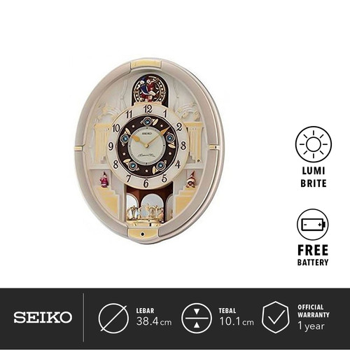 Seiko Jam Dinding QXM290S 46.5 cm Brown Marble Pattern Original