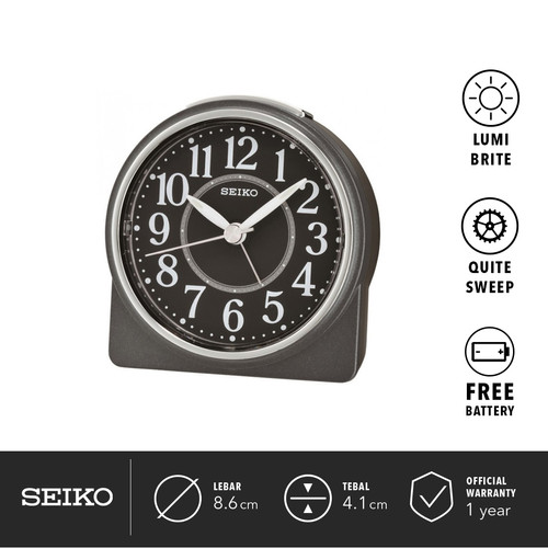 Jam Weker Beker Seiko QHE137K Detik Senyap Glow in the dark Original