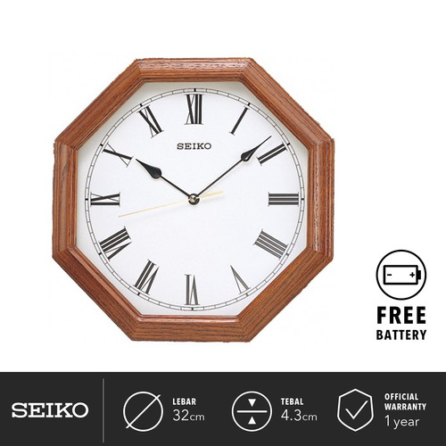 Jam Dinding kayu Seiko Clock Analog QXA152B 32cm Quartz Ori