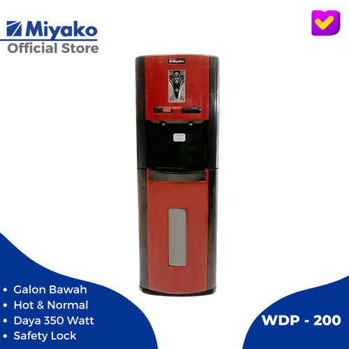 Miyako Water Dispenser Hot & Normal WDP 200H Galon Bawah