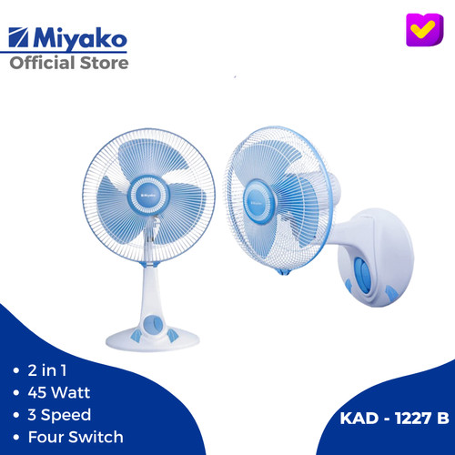 Miyako Kipas Angin(Desk Fan/Wall Fan) KAD-1227 B