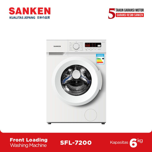 Sanken Mesin Cuci Front Loading 6Kg SFL-7200 Full Automatic