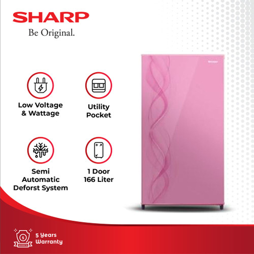 Sharp Kulkas 1 Pintu SJ-N182D-AP Aurora Pink 166 Liter