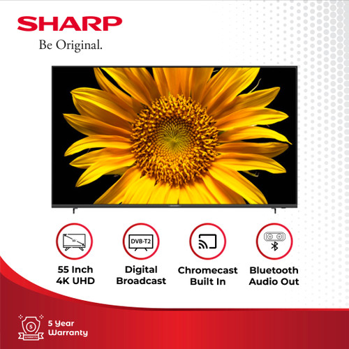 Sharp TV LED 4T-C55EJ2X 4K HDR Smart TV 4K UHD Frameless 55 Inch