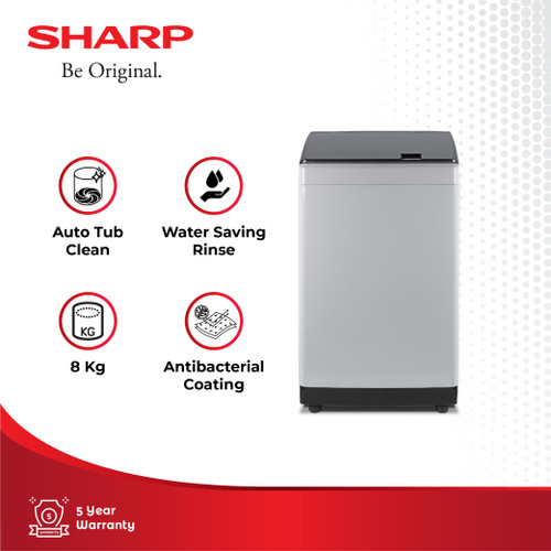 Sharp Mesin Cuci 1 Tabung ES-M8000P-GG Top Loading 8 KG