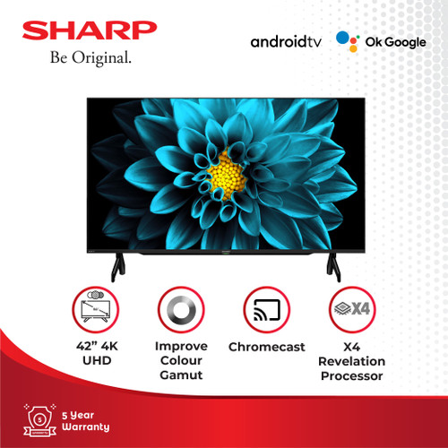 Sharp LED TV 4K Frameless Android TV 4T-C42DK1I Black 42 inch