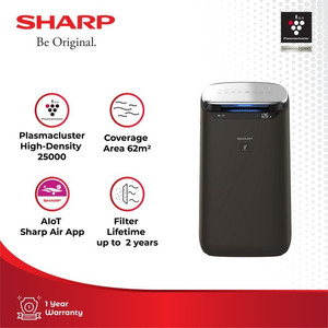 Sharp Air Purifier FP-J80Y-H Plasmacluster High Density Black 62m