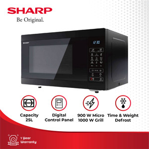 Sharp Microwave Stylish Designed Oven Grill R-725DA-BK Black 25 Liter