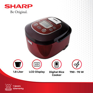 Sharp Cookwear KS-TH18-RD Digital Rice Cooker Red 1.8 Liter 790 Watt