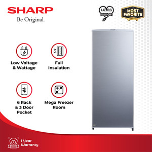 Sharp Kulkas Freezer FJ-M189N-SS Silver 158L