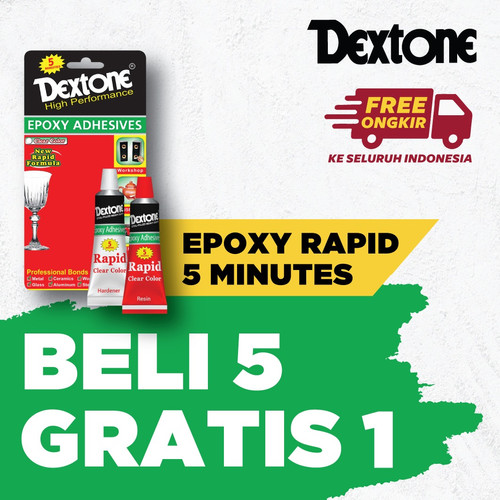 Lem Besi Epoxy Rapid Clear Dextone 48g ( Beli 5 gratis 1 )