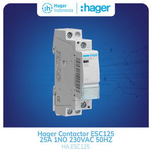 Kontaktor Hager ESC125 25A 25 Ampere 1NO 230VAC 50HZ Contactor Din Rail