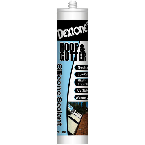 Lem Kaca Dextone Silicone Sealant Roof & Gutter 280 ml