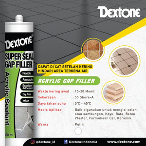 Lem Pengisi Celah Dextone Silicone Sealant Acrylic Gab Filler 300 ml