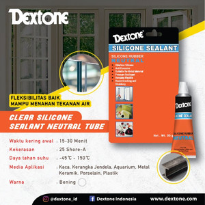 Lem Kaca Dextone Silicone Sealant Netral 30 Gr