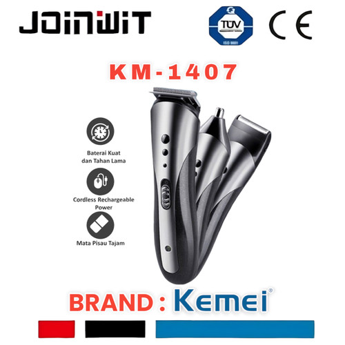 Clipper Kemei KM-1407 Sistem Cas Alat Mesin Cukur Rambut Kumis Jenggot