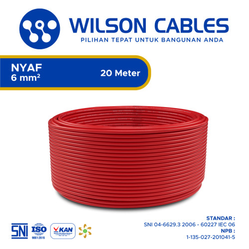 Wilson Cables - NYAF 6 mm² 20 Meter - Kabel Tembaga Serabut