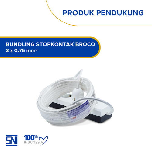 WILSON CABLES - Stop Kontak Broco 5 Meter (NYMHY 3x0.75 + Extension Isi 4)