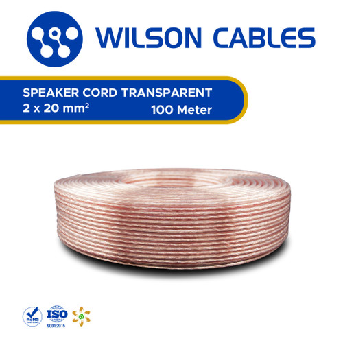 Wilson Cables - Kabel Audio 2x20 (2x0.5) 100 Meter - Transparan