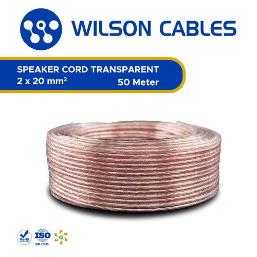 Wilson Cables - Kabel Audio 2x20 (2x0.5) 50 Meter - Transparan