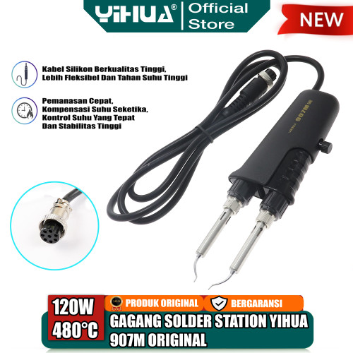 Gagang Solder Station Yihua 907M Jepit Pinset SMD IC Double 2 Mata ORI