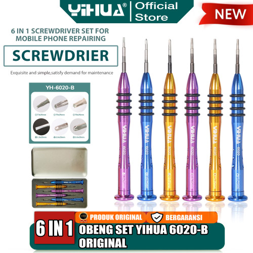 Yihua 6020-B Obeng Set Service HP Presisi Screwdriver T5 T6 T3 -1.5 Y2