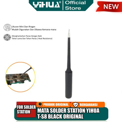 Yihua T-S8 Black Mata Solder Station Lurus Panjang Runcing Original