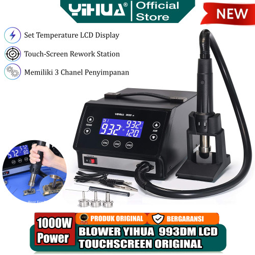 Yihua 993DM Blower Solder Uap Station Digital LCD Touchscreen Original