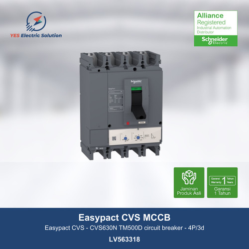 Schneider Easypact CVS630N MCCB TM500D circuit breaker 4P - LV563318