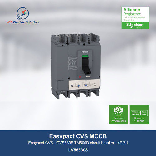 Schneider Easypact CVS630F MCCB TM500D circuit breaker 4P - LV563308